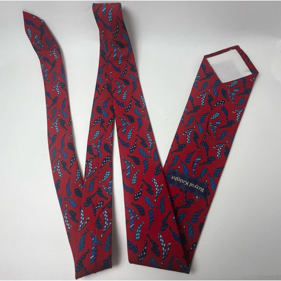 Royal Knight Fun Vtg Tie for Tie Fans Red Blue - Picture 5 of 8